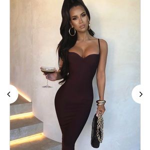 Babyboo Myra brown midi dress